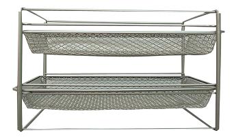 Letter Tray Wire Mesh 2 Tier Black